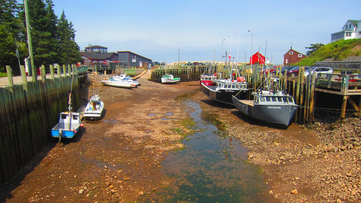 Hall's Harbor at low tide in the Bay of Fundy.